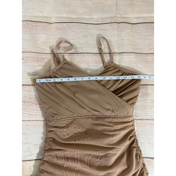 Revolve Elliatt X Pippa Dress Nude Body Con Ruched Dress - Medium - Picture 9 of 16